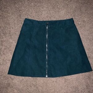 Suede mini skirt